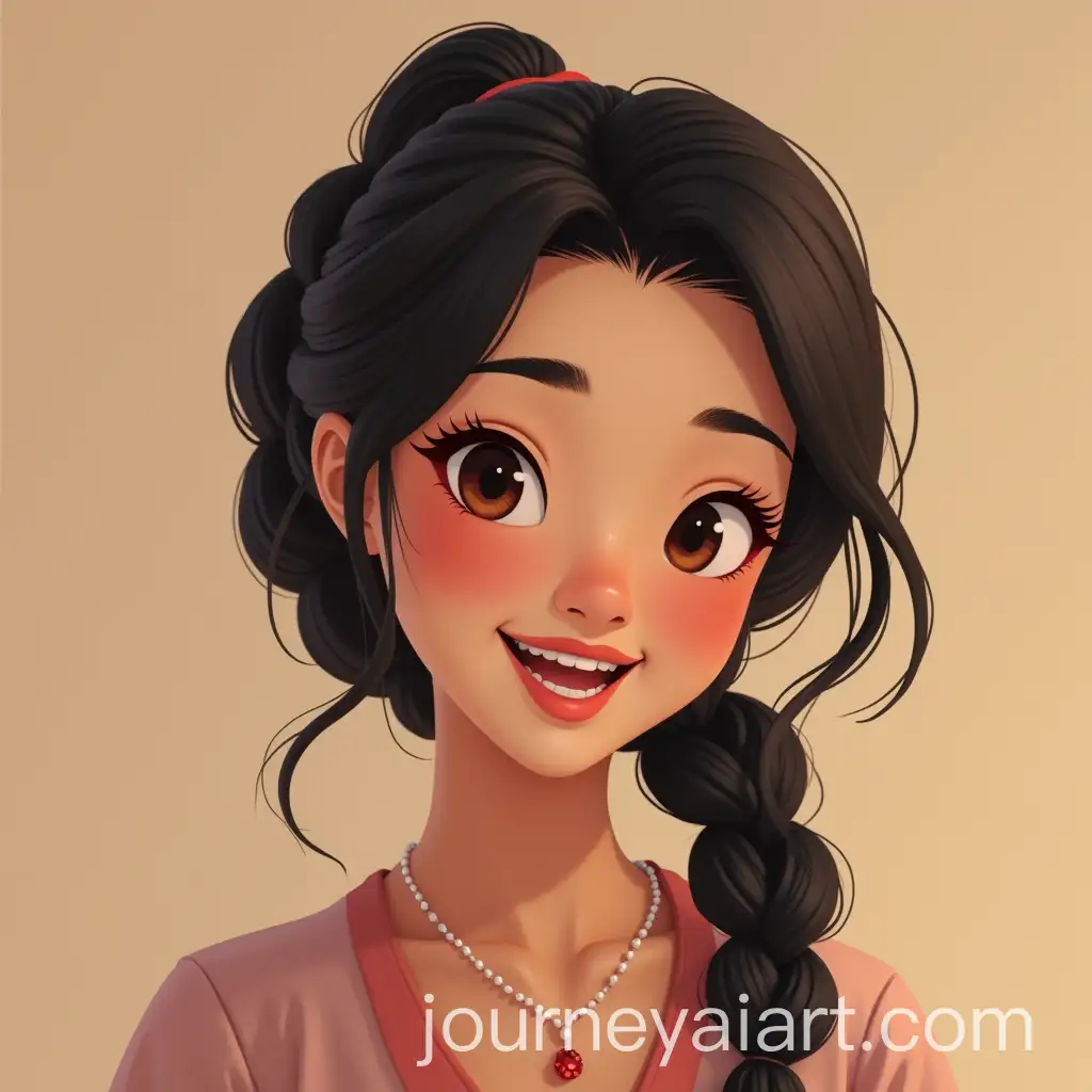 Smiling-Young-Asian-Woman-in-Pixar-Style-with-Braided-Ponytail