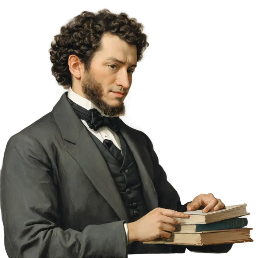 Alexander Pushkin and books with his stories