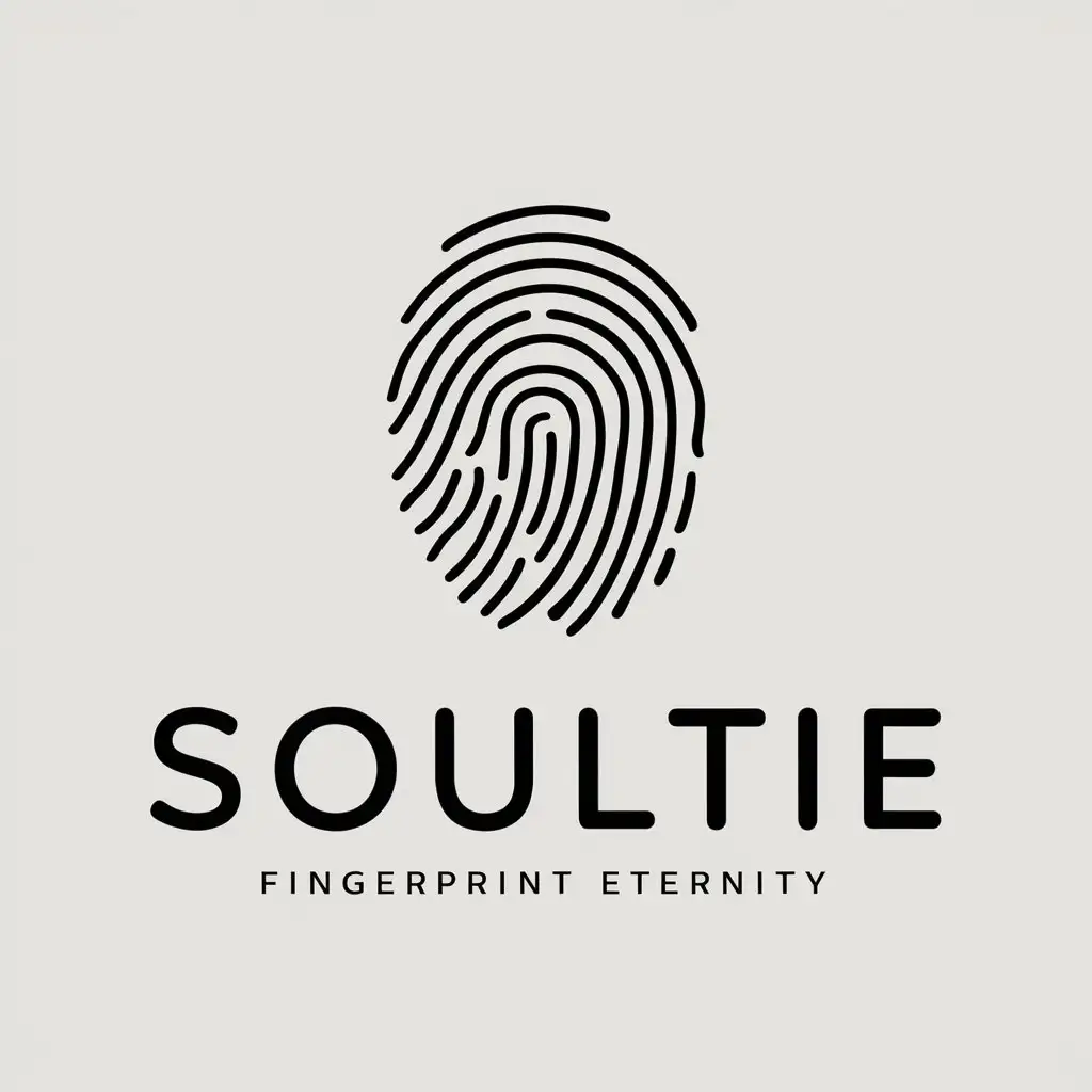 LOGO Design for Soultie Soul Fingerprint and Eternity Symbol on a Clear Background