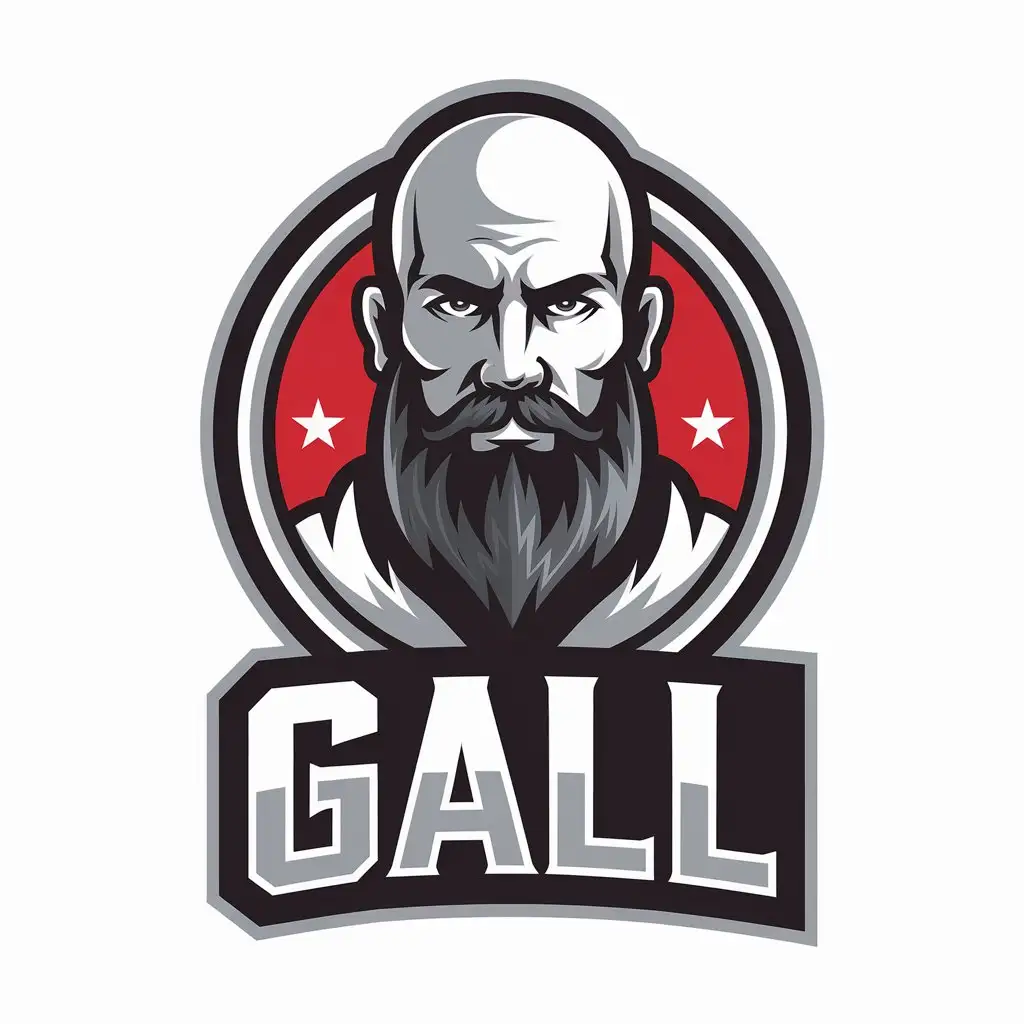 LOGO Design for Gall Bald Bearded Man Symbol with Modern Minimalist Style and Clear Background