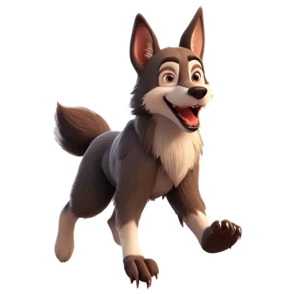 Cartoon-Happy-Wolf-Running-Free-PNG-HighQuality-Clipart-for-Various-Uses