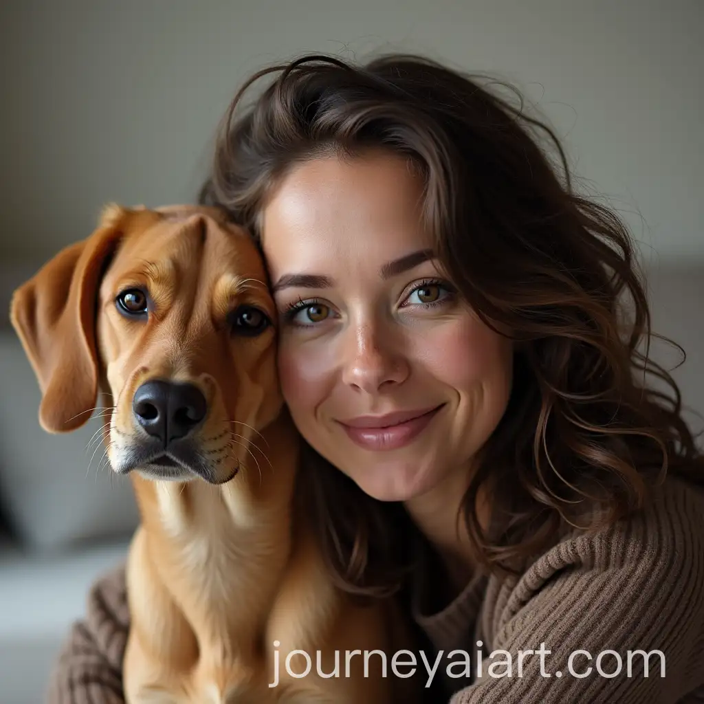 Dark-Blond-Woman-with-Greek-Light-Brown-Dog-in-Sweden
