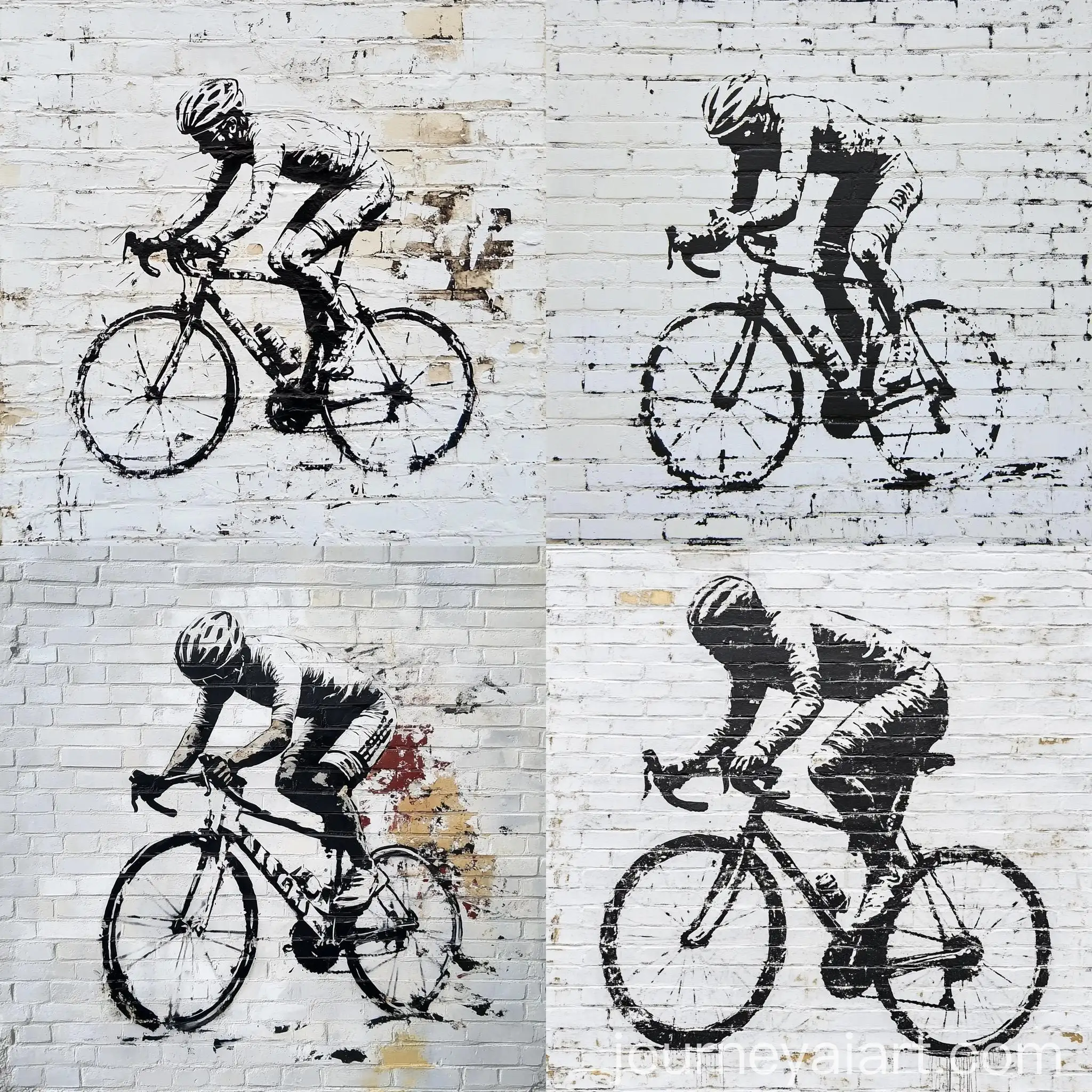 Urban-Cyclist-Racing-on-BanksyInspired-Grungy-White-Brick-Wall