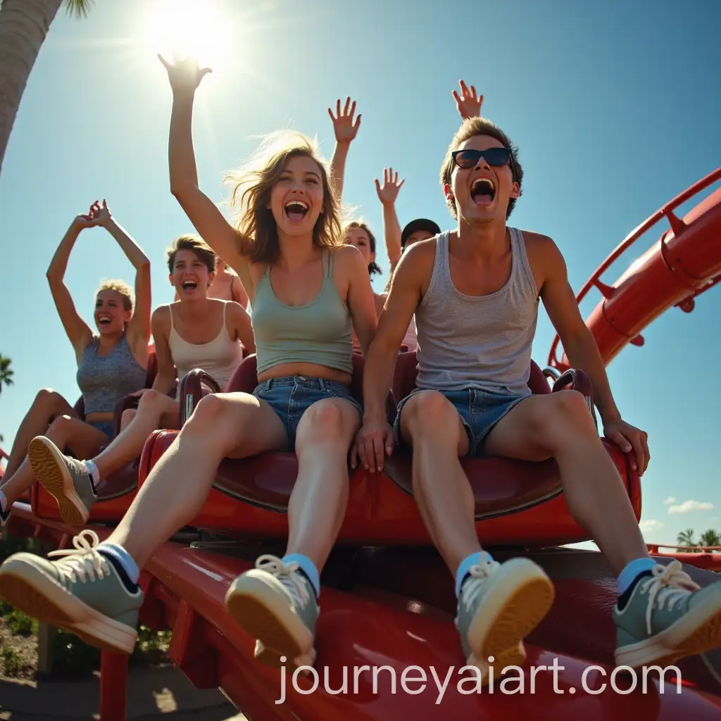 Thrilling-Roller-Coaster-Experience-with-Riders-Reacting