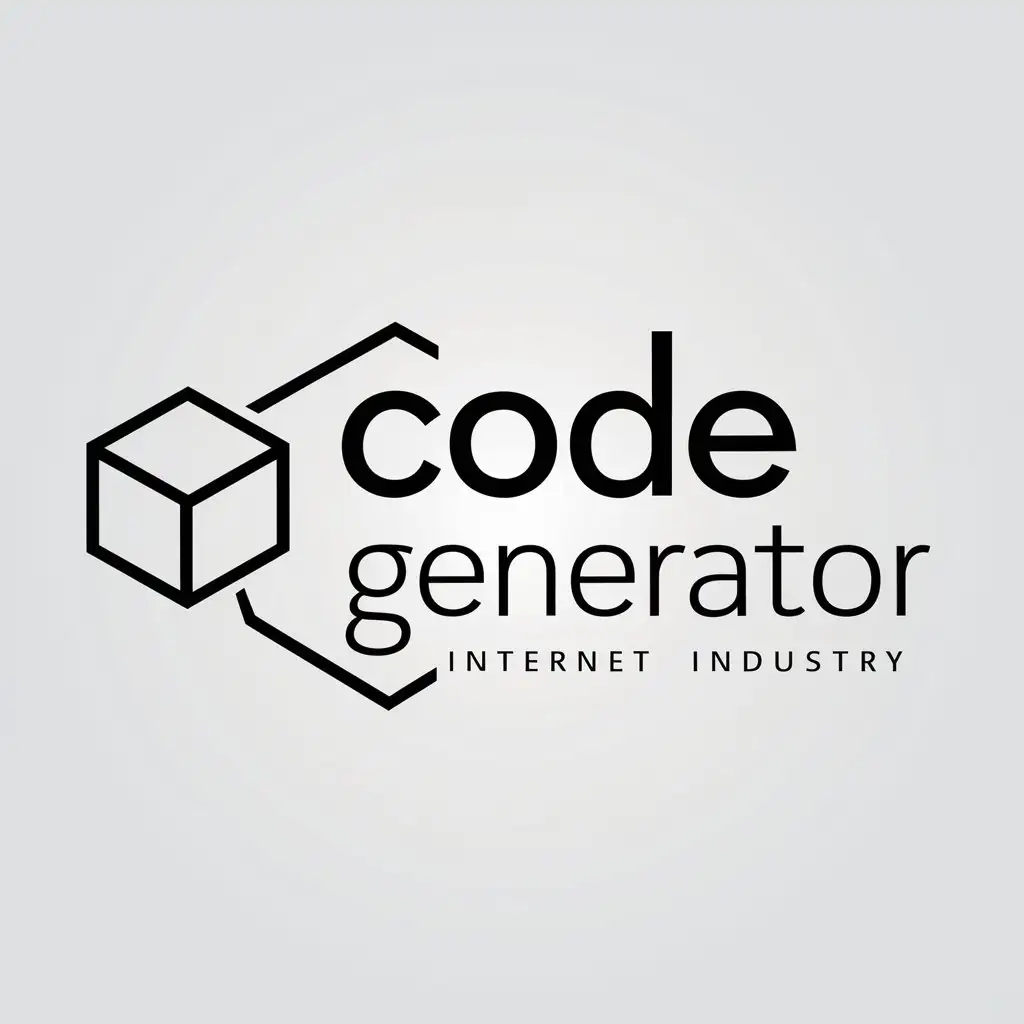 LOGO Design for Code Generator Modern Box Symbol with Text for Internet Industry