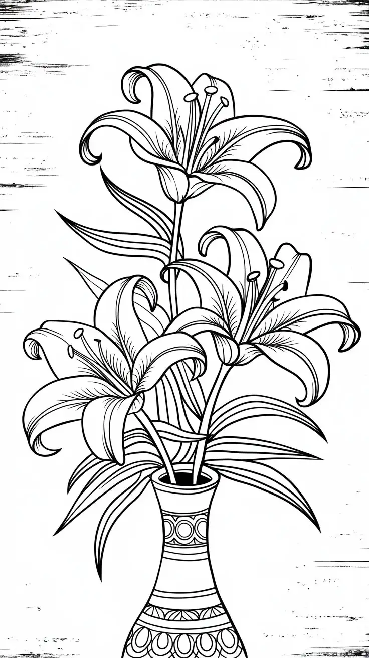 Serene Lily Design for Meditation Coloring Book