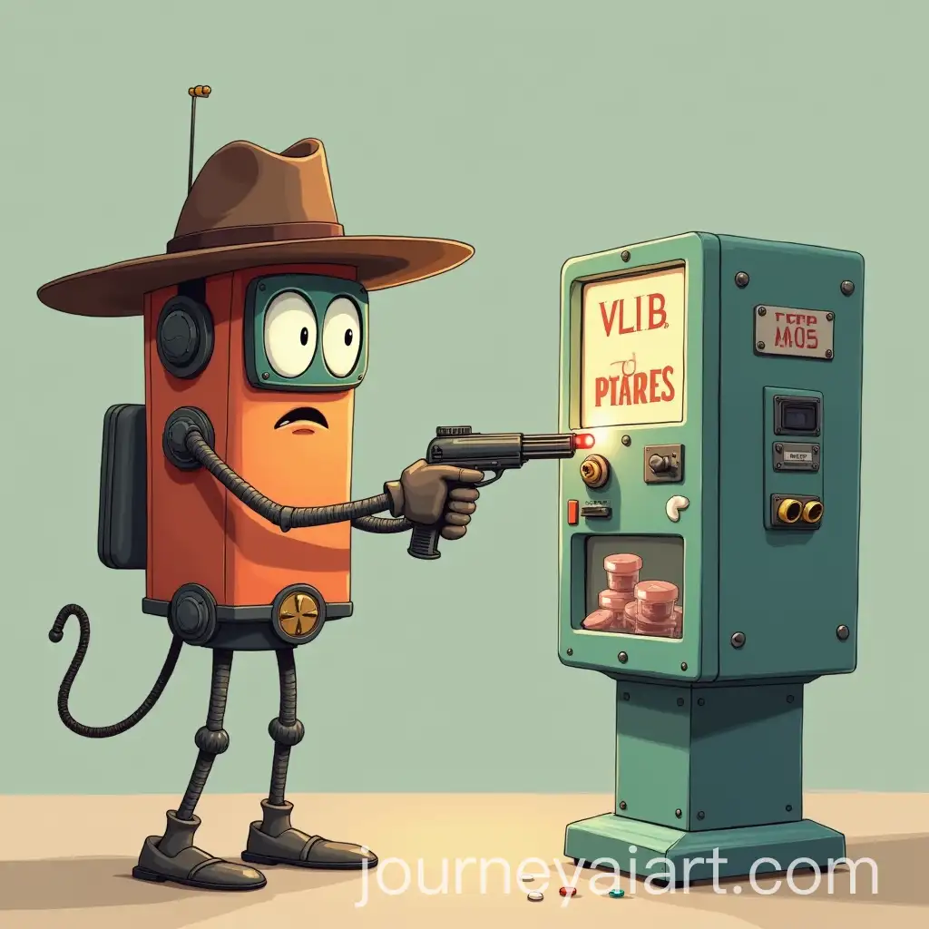 Serious-Mobile-Phone-Confronts-Pill-Dispenser-with-Blaster