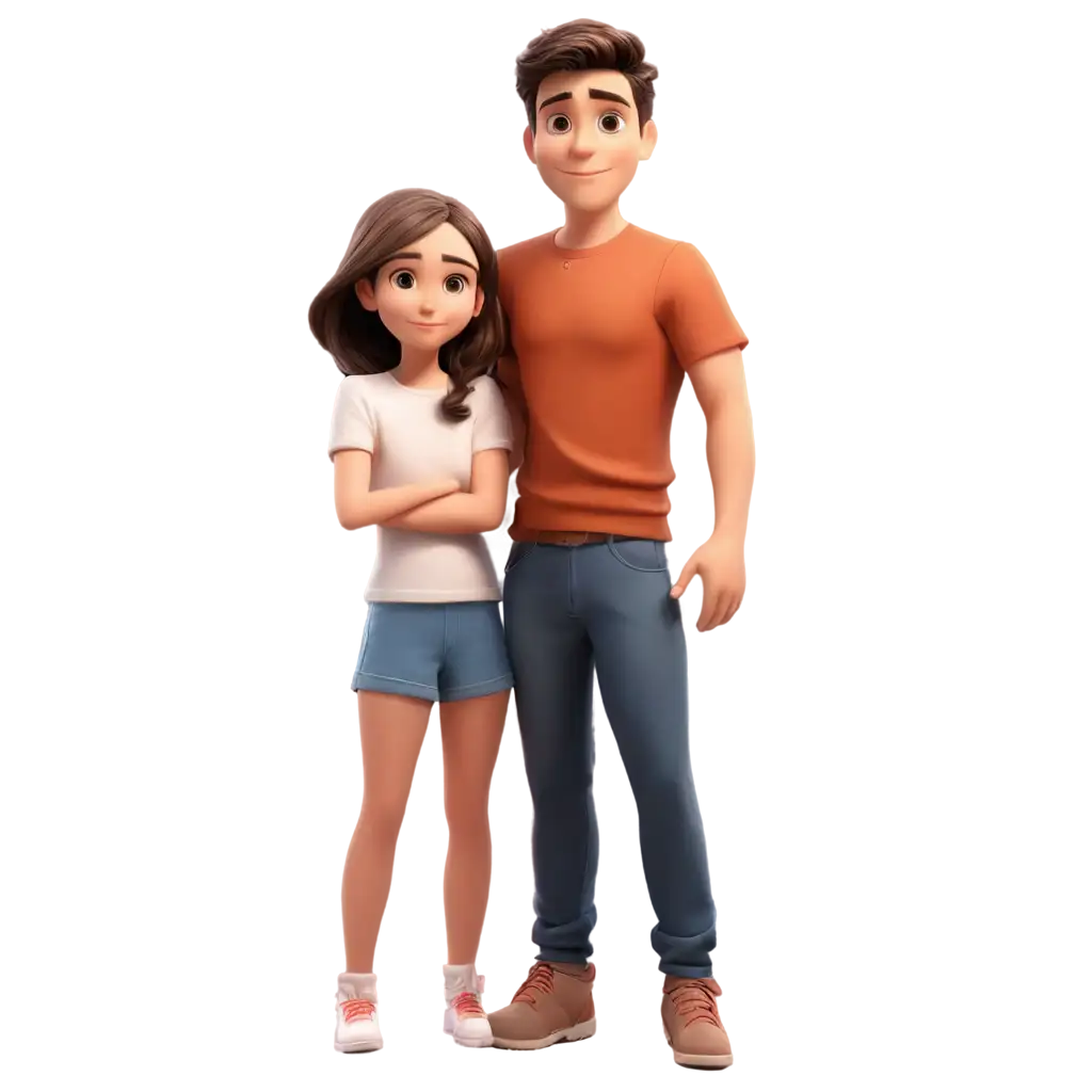 Cartoon-Handsome-Elder-Brother-Protecting-His-Cute-Little-Sister-PNG-Image