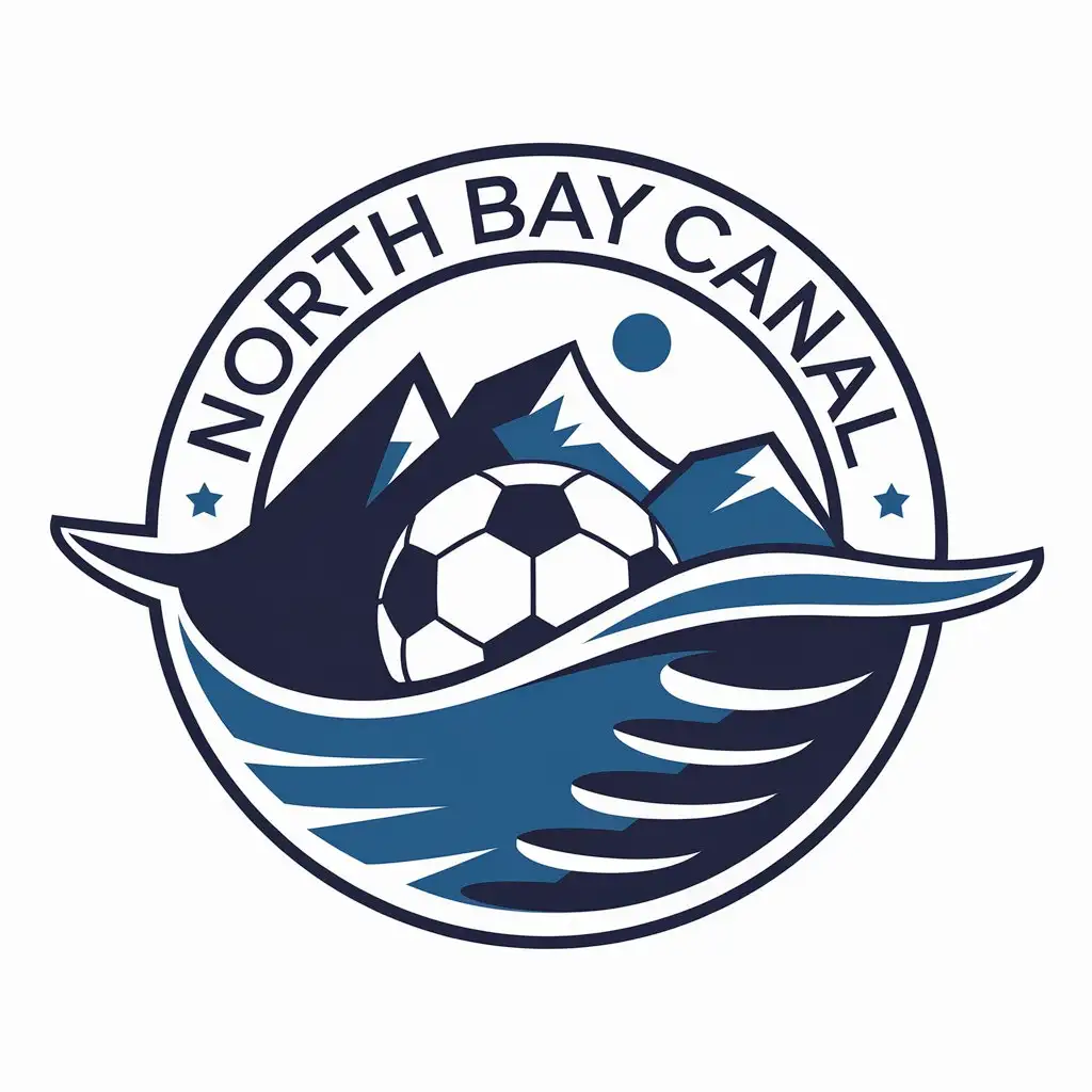 LOGO Design for North Bay Canal Guangxi Soccer Mountains Water Theme for Sports Fitness