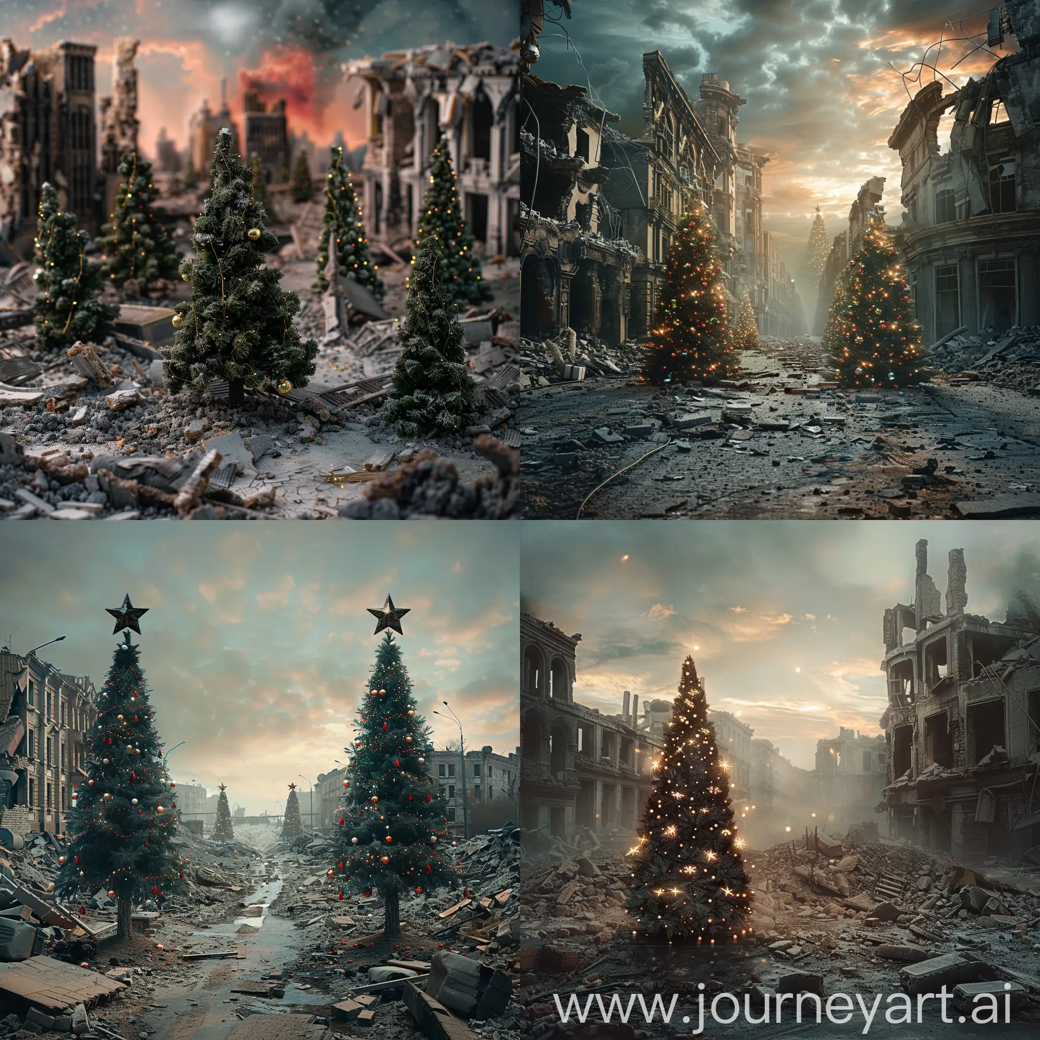 Christmas-Trees-in-a-PostApocalyptic-Cityscape