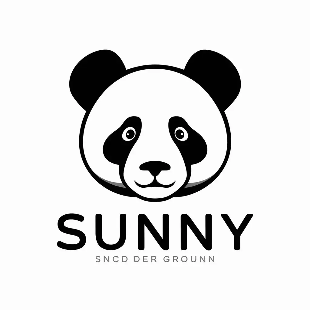 a vector logo design,with the text "Sunny", main symbol:panda,Moderate,clear background