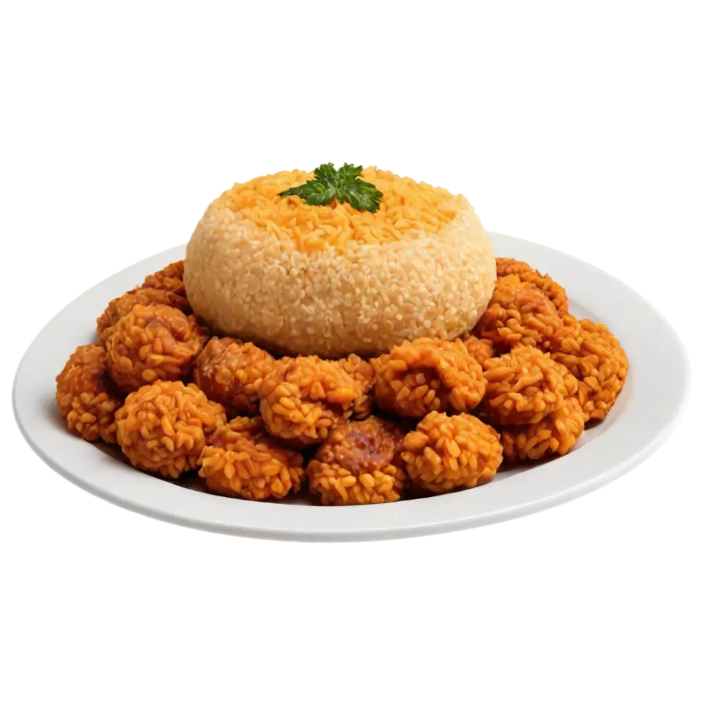 Delicious-Jollof-Rice-and-Puff-Puff-PNG-Image-Culinary-Delight-in-a-Plate