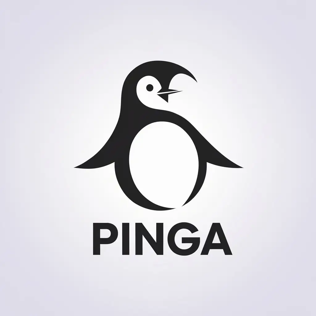 LOGO Design for Pinga Minimalistic Penguin Symbol for Entertainment Industry with Clear Background