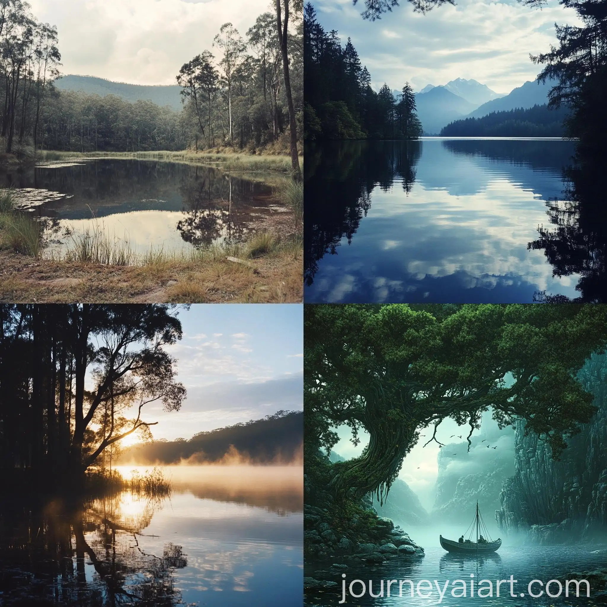 Serene-Lake-Scene-with-Cartoonish-Style