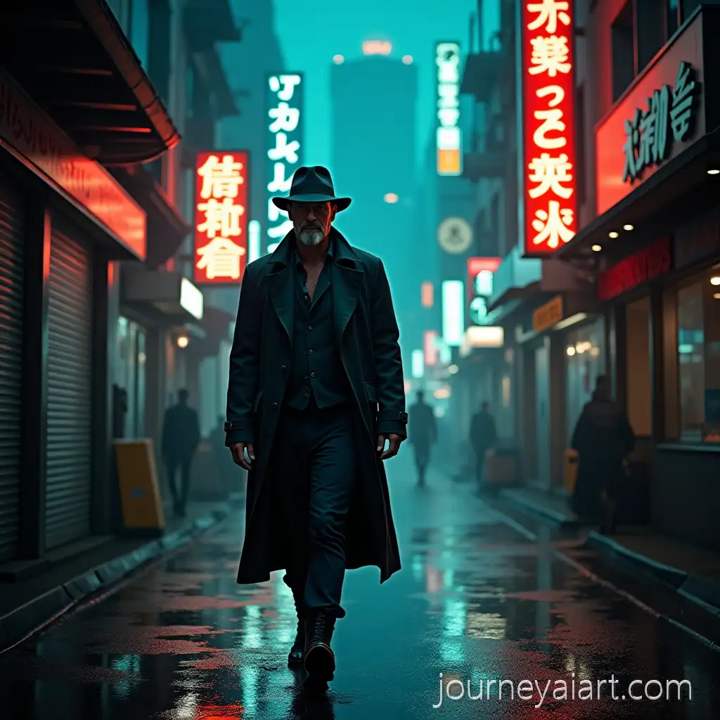 Mysterious-Cyberpunk-Vigilante-WalkingAI-Image-Prompt-Expansion-in-Neon-Alley-at-Night