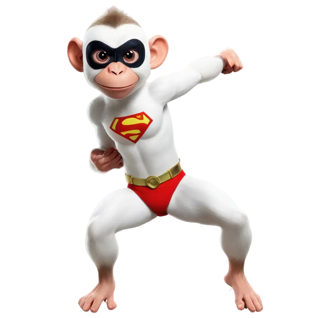 Superhero-White-Monkey-PNG-Image-Creative-AI-Art-Prompt