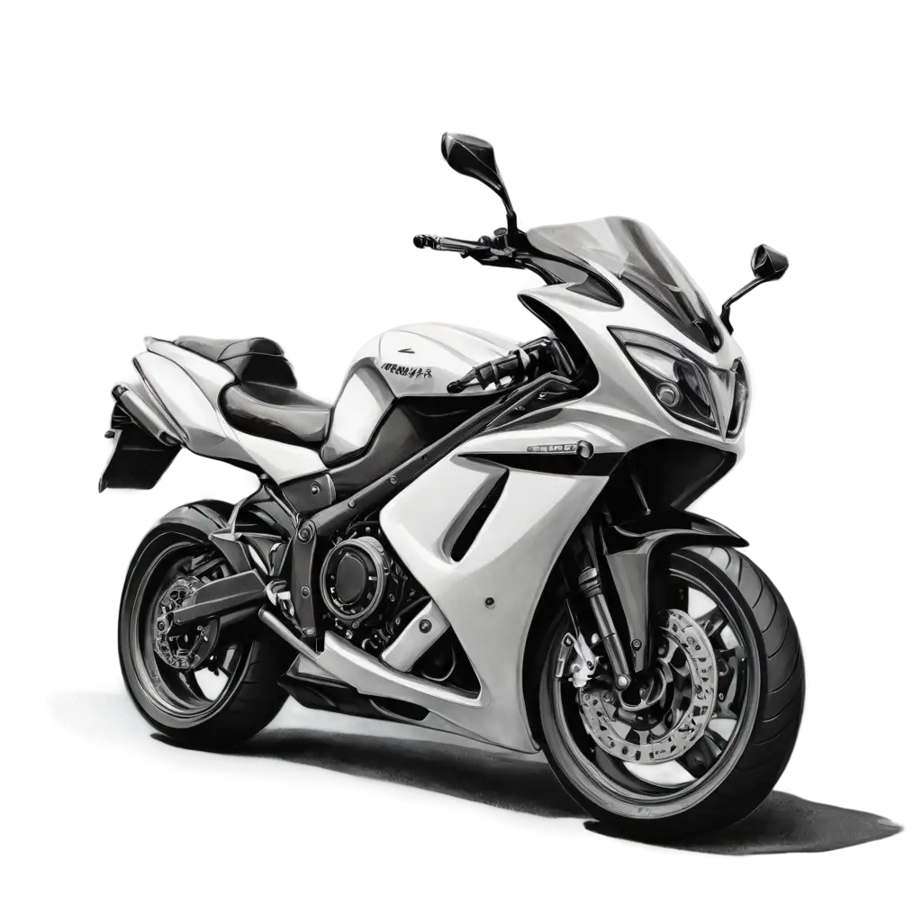 Motorbike-on-Driveway-PNG-Black-and-White-Drawing-for-HighQuality-Image-Use