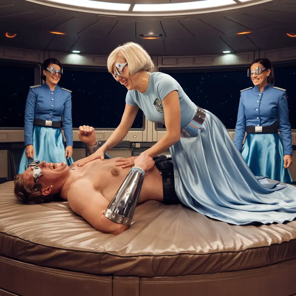 Luxury-Spaceship-Lounge-with-Laughing-Man-and-Smiling-Women-in-Futuristic-Fashion