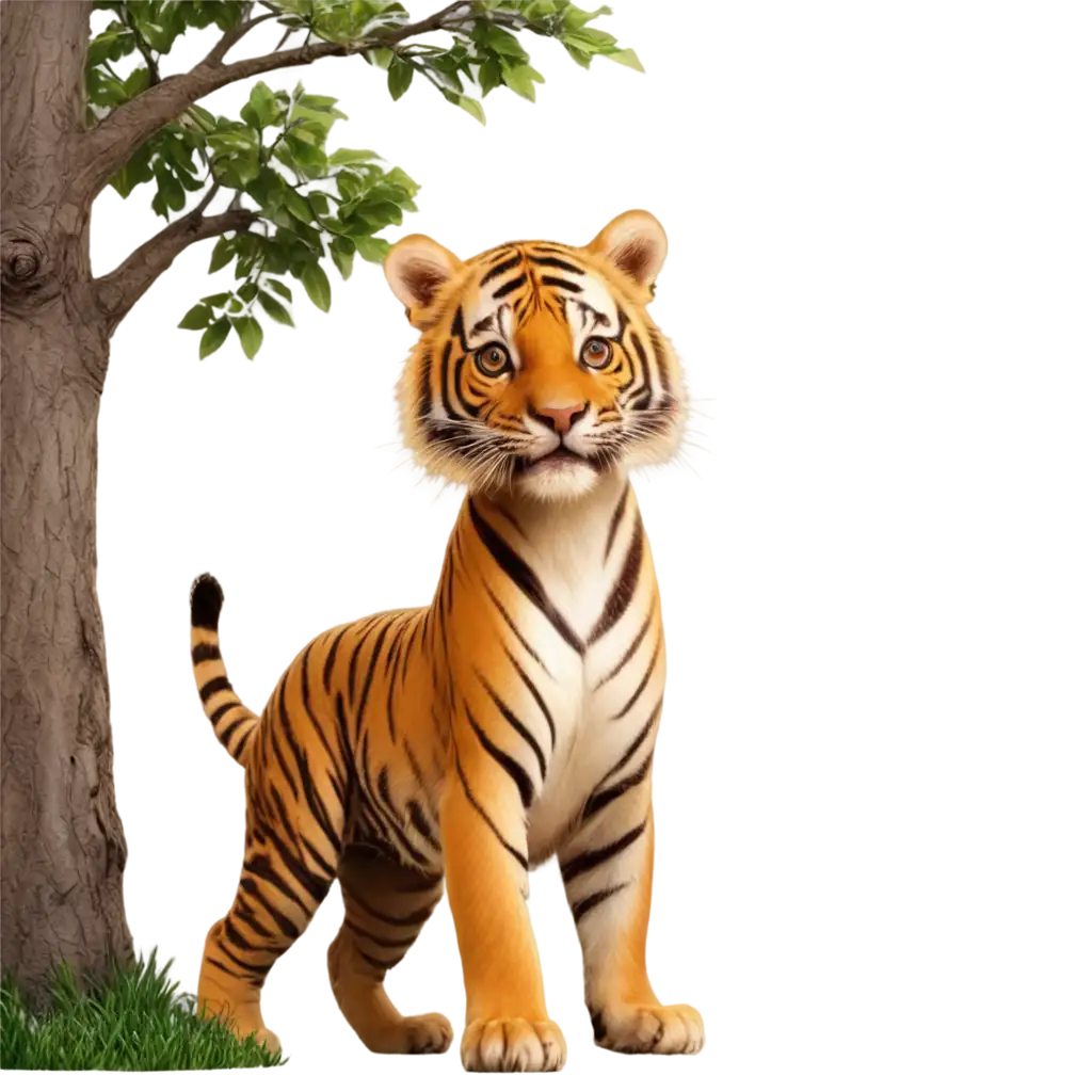 Vibrant-Tiger-and-Tree-PNG-Image-for-Stunning-Visual-Impact