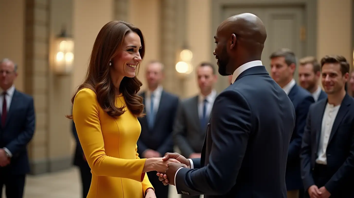 Formal Event Kate Middleton in Yellow Dress Meeting Event Organizer