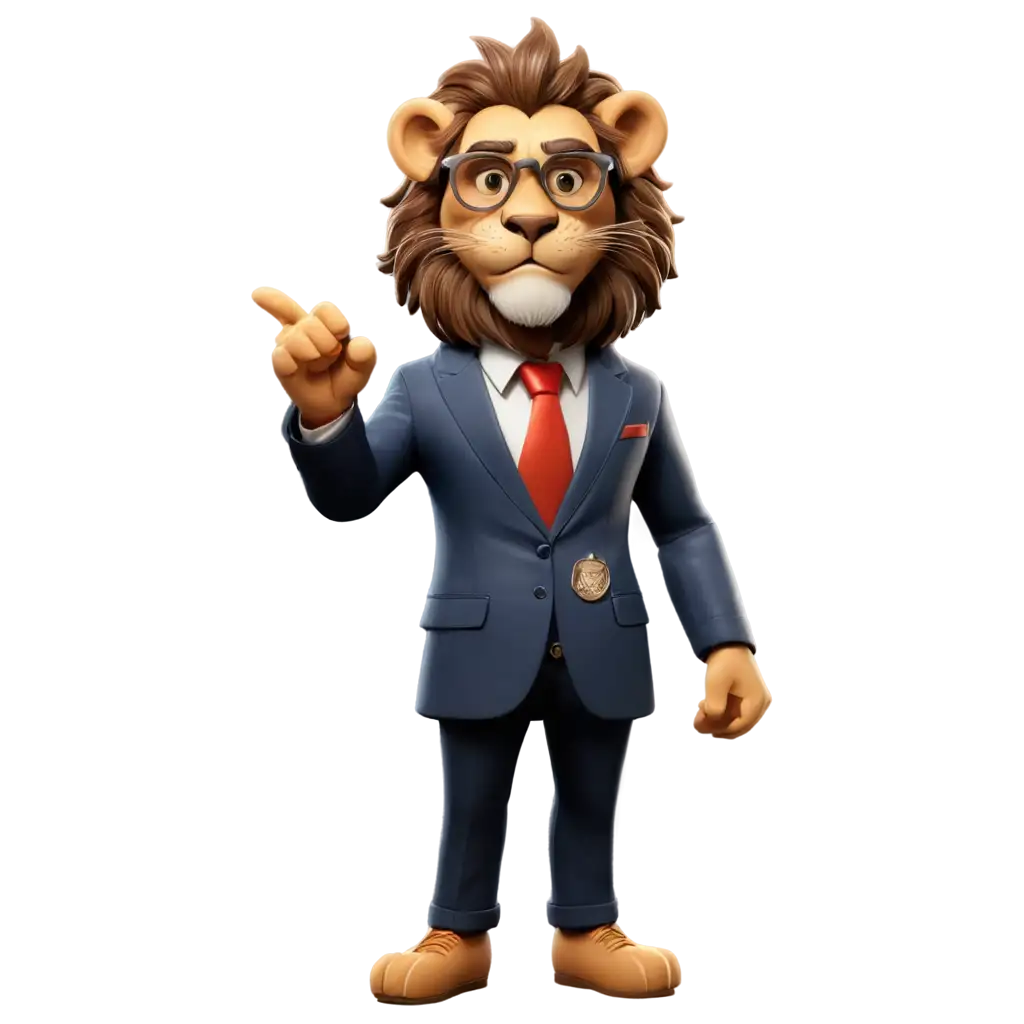 Serious-Lion-in-3D-and-Cartoon-Style-PNG-Image-with-Aviator-Glasses-and-Money