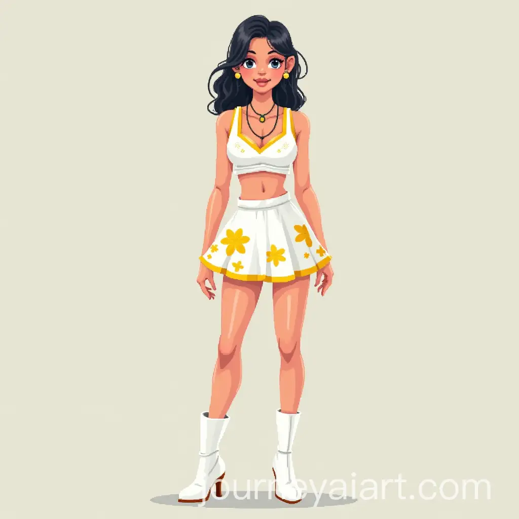 Cinematic-Pixel-Art-Character-in-White-Blouse-and-Yellow-Accents