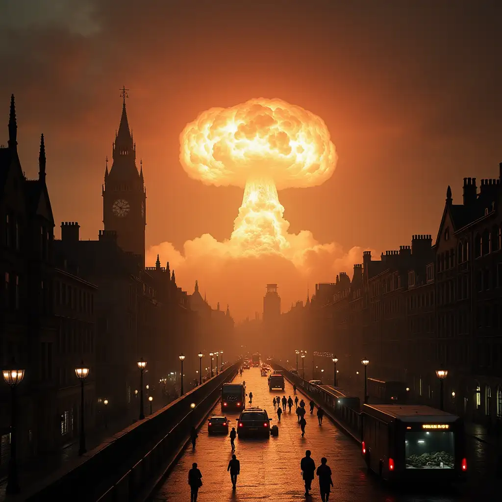 London during a nuclear destruction of Alien attack