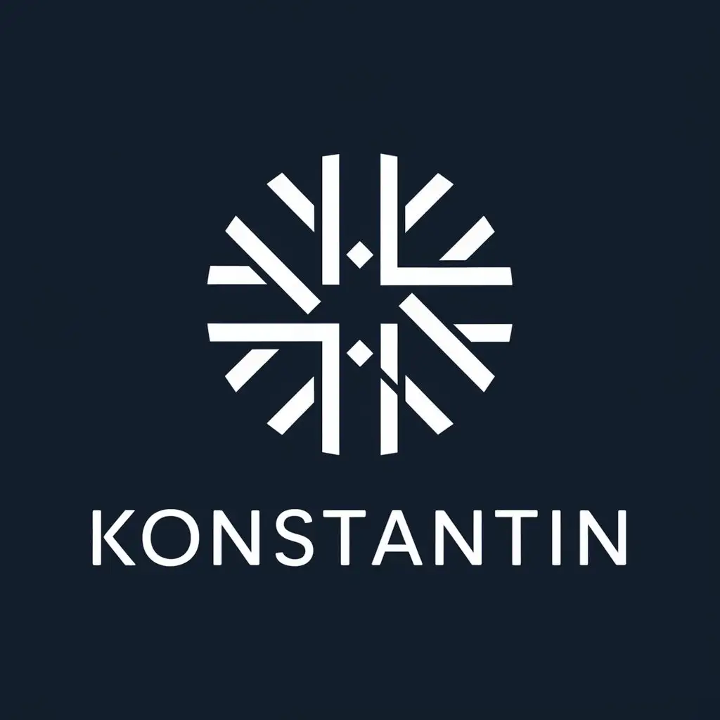 a vector logo design,with the text "Konstantin", main symbol:Abstract,complex,clear background