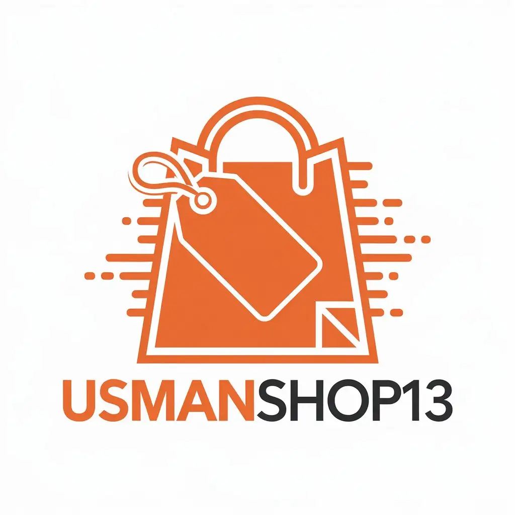 a vector logo design,with the text "UsmanShop13", main symbol:UsmanShop13,Moderate,clear background