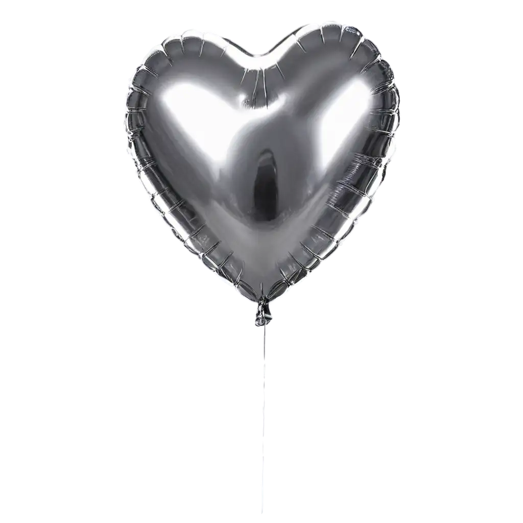 A realistic chrome color heart balloon