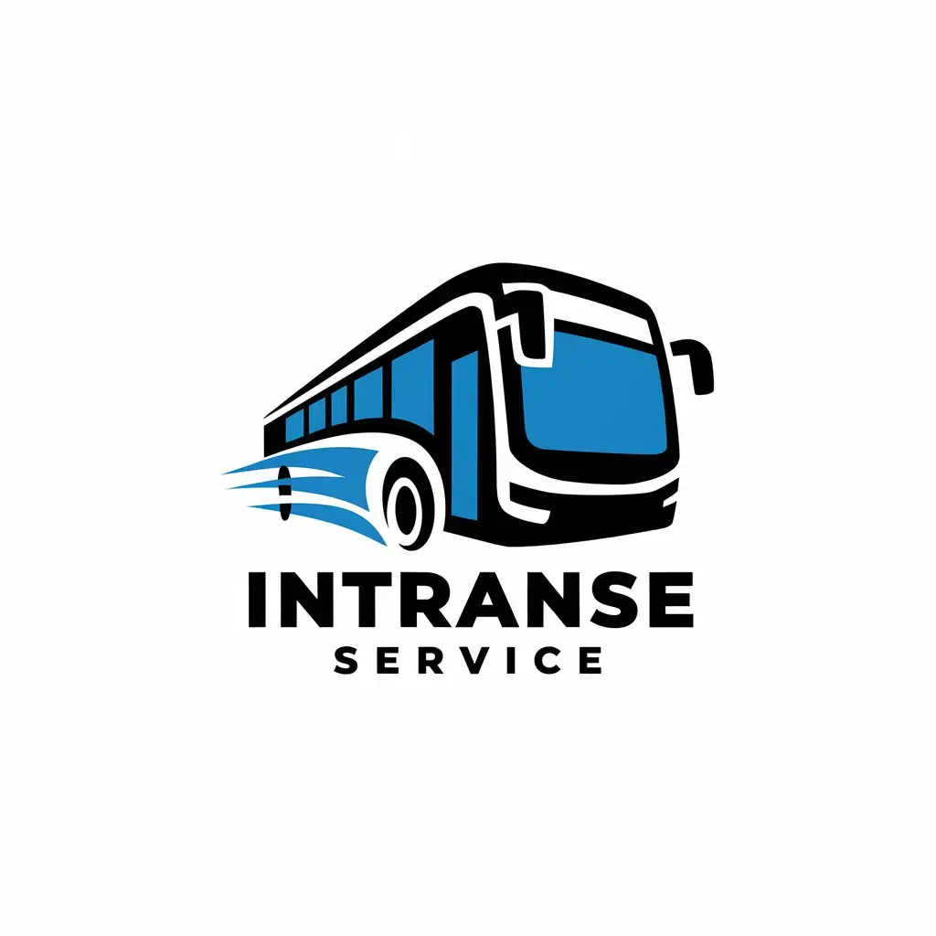 a vector logo design,with the text "INTRANSE SERVICE", main symbol:bus,complex,clear background