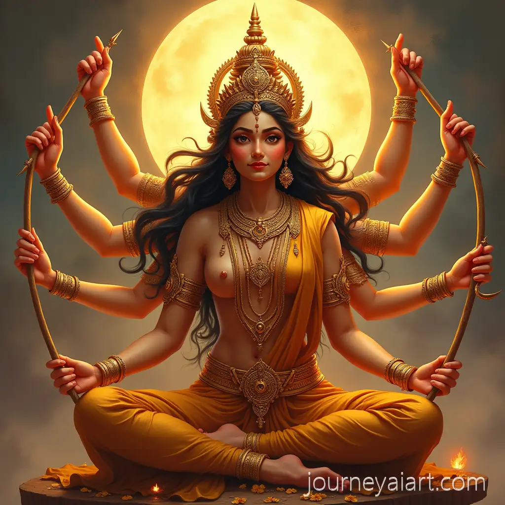 Goddess-Durga-in-PostBattle-Serenity-with-Divine-Blessings