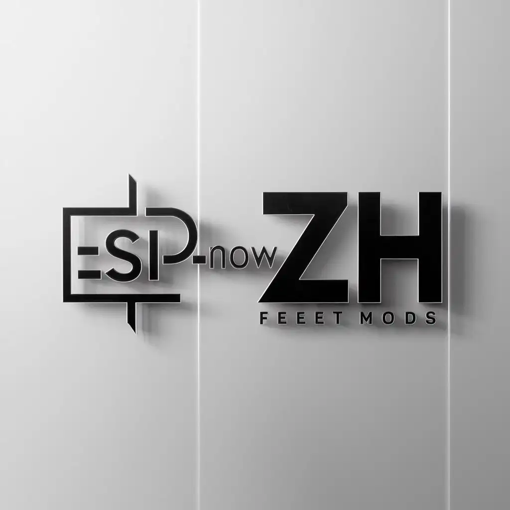 a logo design,with the text "ZH", main symbol:ESP-NOW,Moderate,clear background