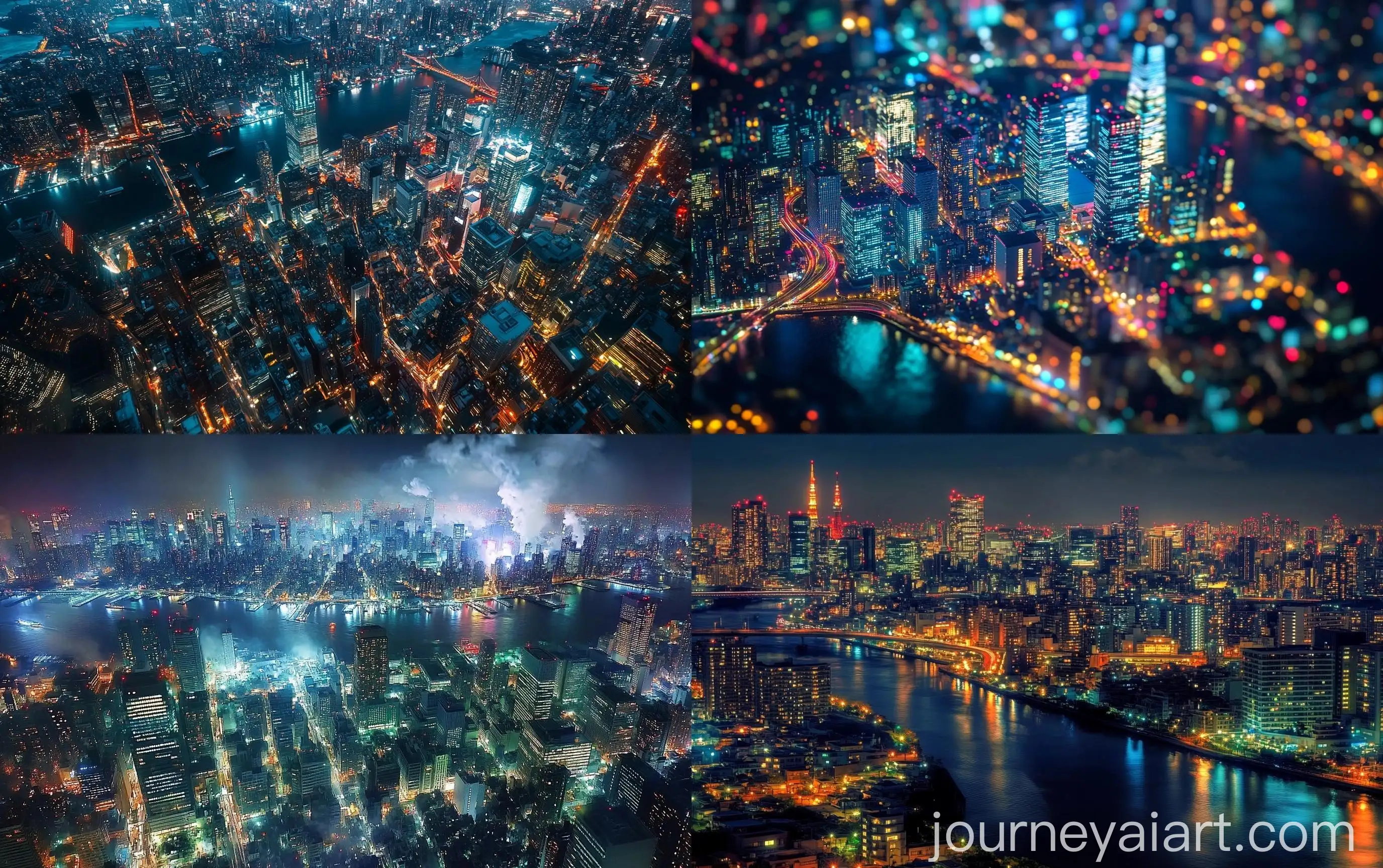 Nighttime-Tokyo-Skyline-in-TimeLapse-Photography-Style