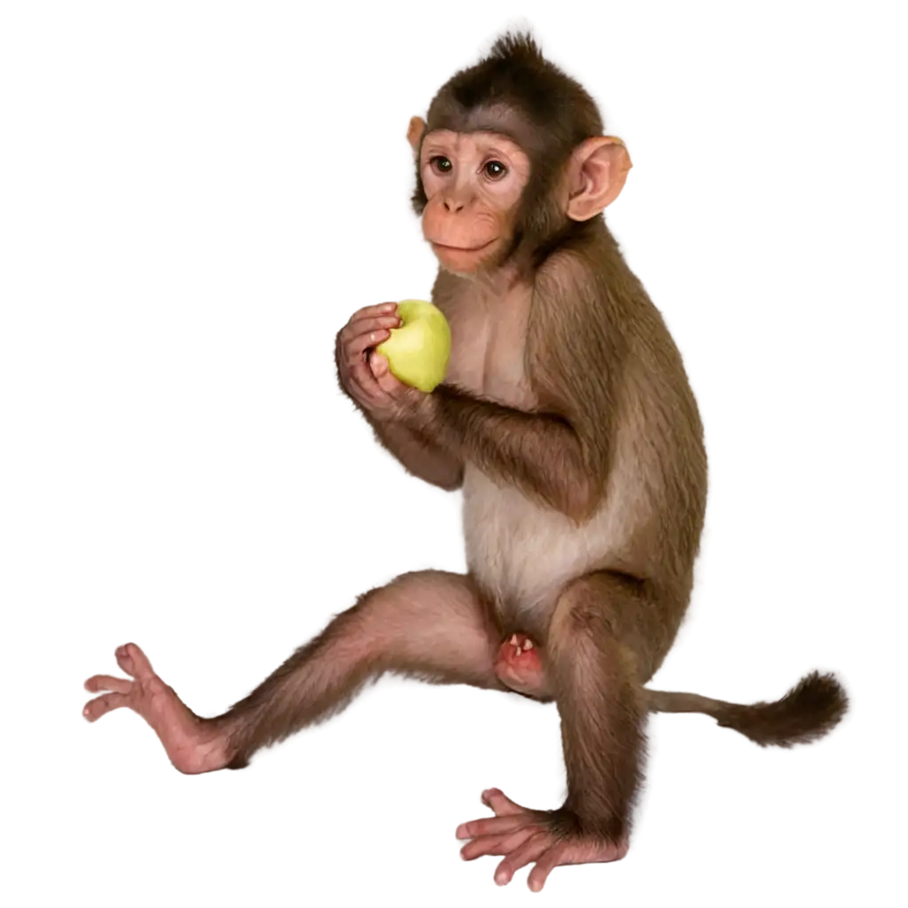 Monkey-Eating-Apple-PNG-Image-for-Clear-and-HighQuality-Visuals