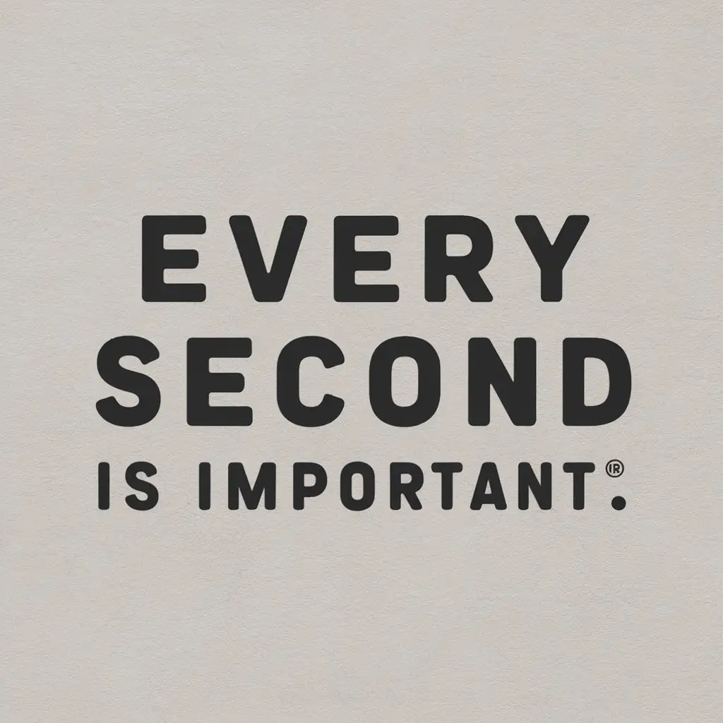 a vector logo design,with the text "Every second is important", main symbol:Blank page,Moderate,clear background