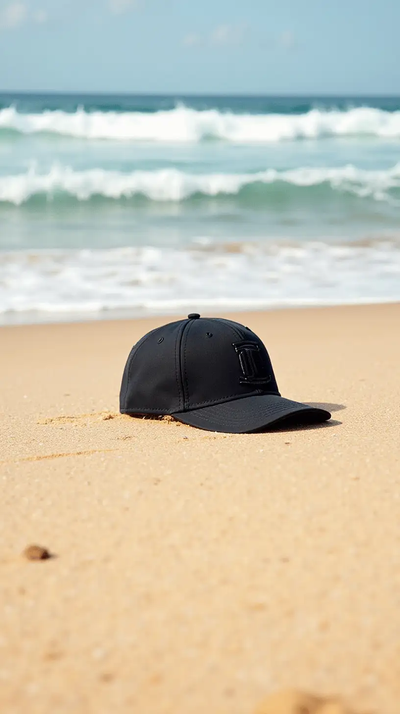 Black Cap on Sand at Beach in Portugal