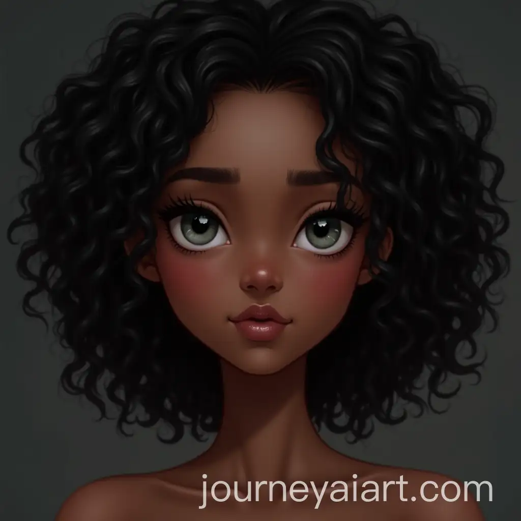 Portrait-of-a-Person-with-AlmondShaped-Eyes-Dark-Skin-and-Coily-Black-Hair