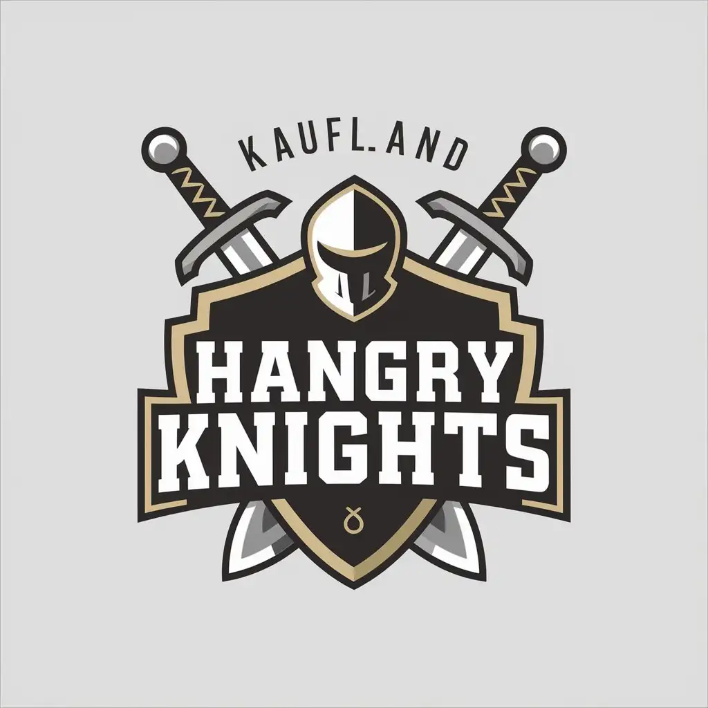 LOGO Design For Kaufland Hangry Knights Sword and Shield Symbol in Sports Fitness Industry