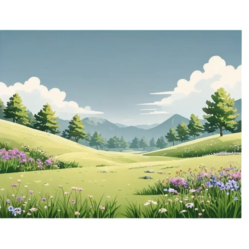 Cartoon-Meadow-Hill-Landscape-PNG-Vibrant-and-Whimsical-Illustration