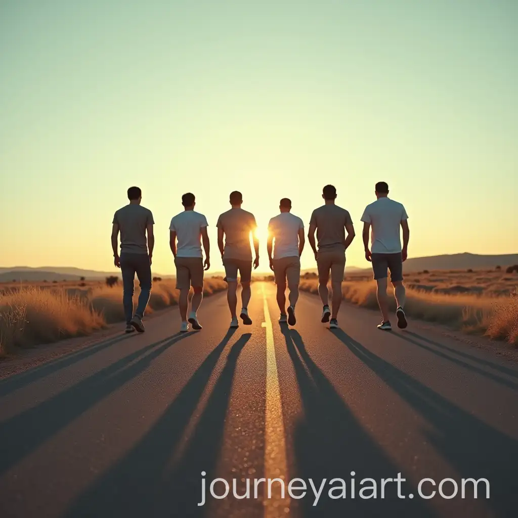 Six-Boys-Walking-Backwards-on-an-Endless-Road