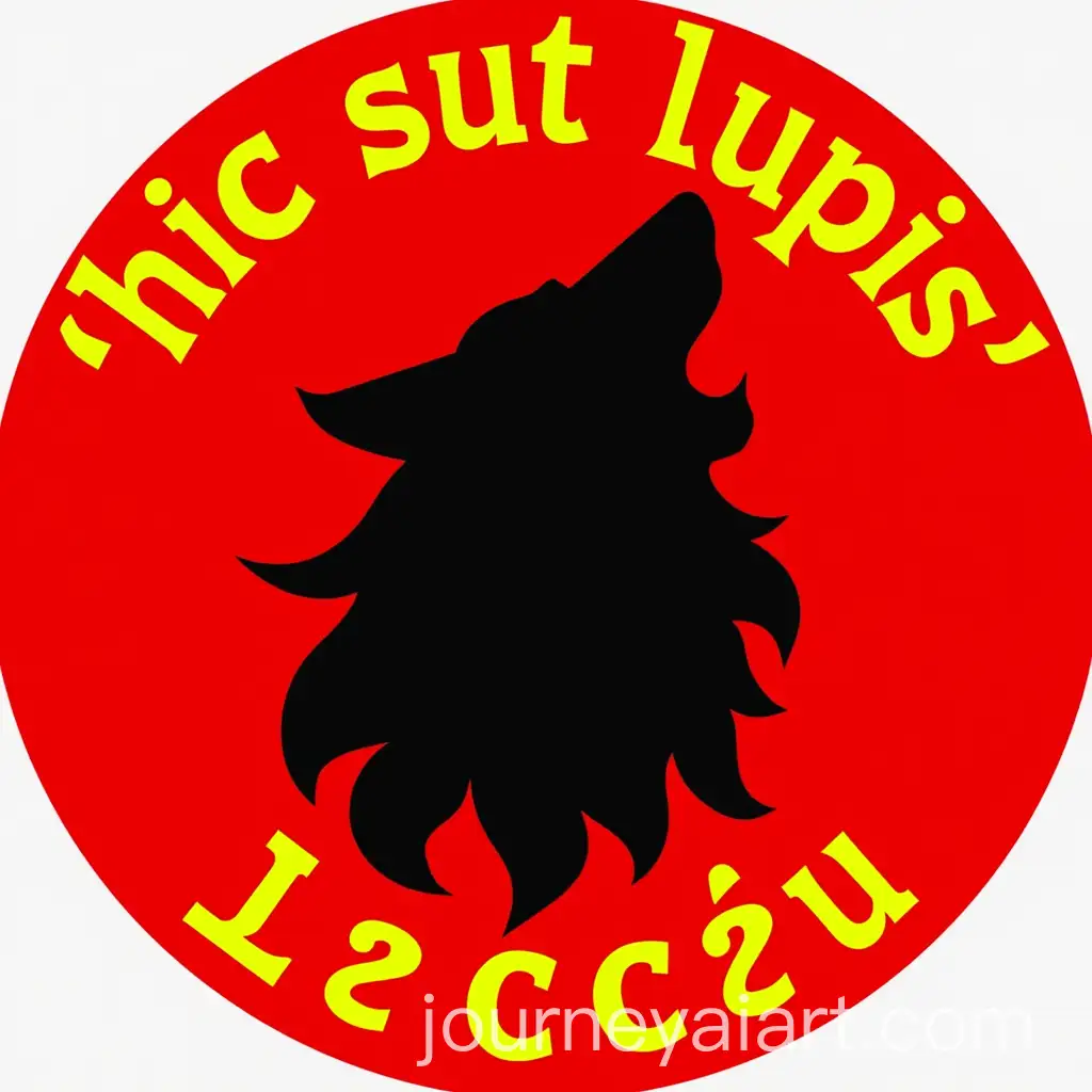 Circular-Lecce-Football-Team-Supporters-Logo-with-Red-Background-and-Wolf-Image