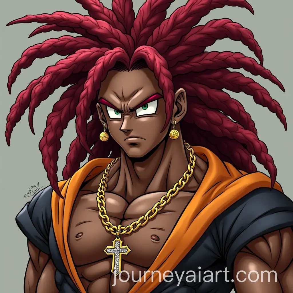 Muscular-Brown-Character-with-Red-Dreadlocks-in-Dragon-Ball-Z-Style-Wearing-BeerusInspired-Outfit