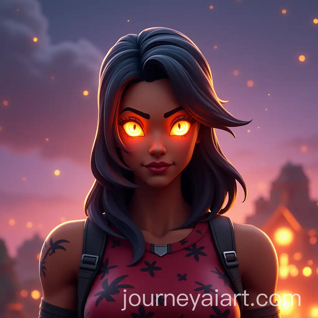 Explosive-Fortnite-Action-with-Isanoelle-Skin-in-Fiery-Eyes