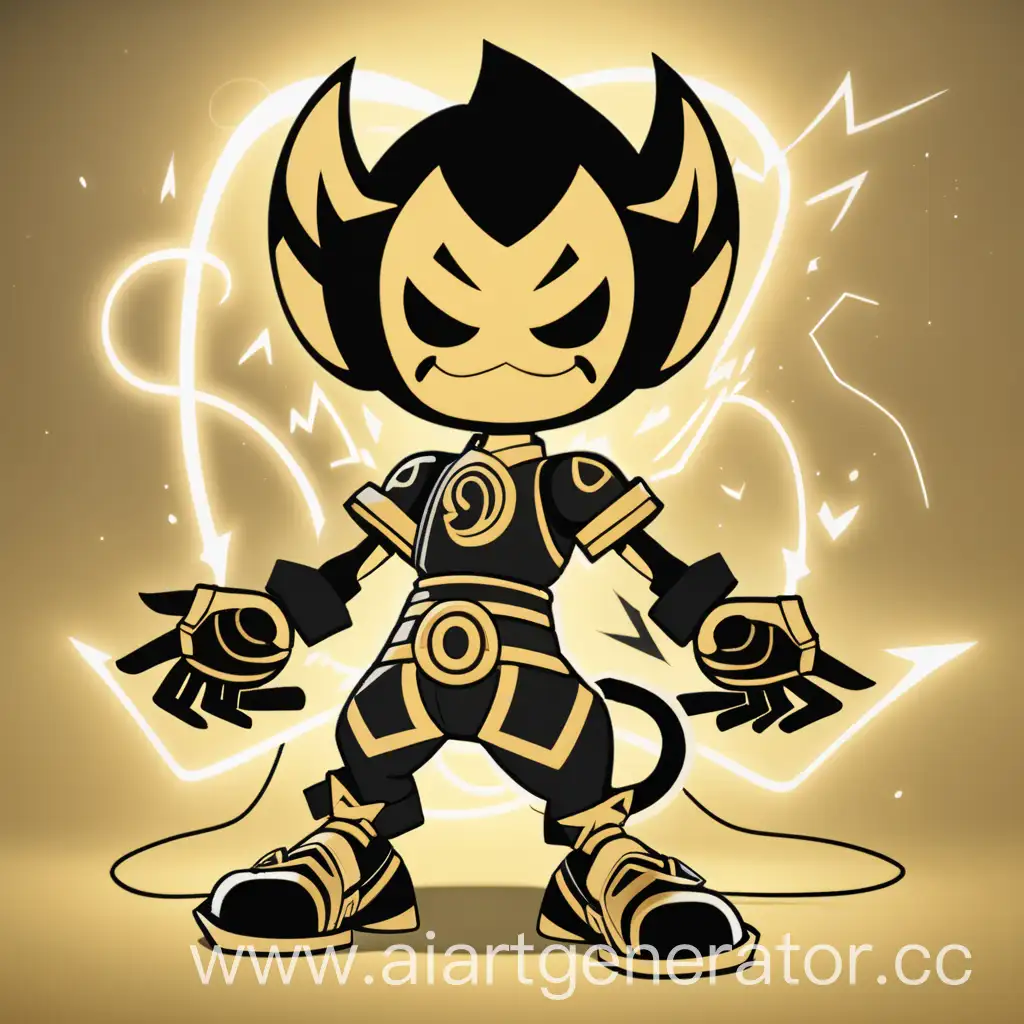 Bendy-Character-Illustrated-in-Genshin-Impact-Style-with-Electric-Powers