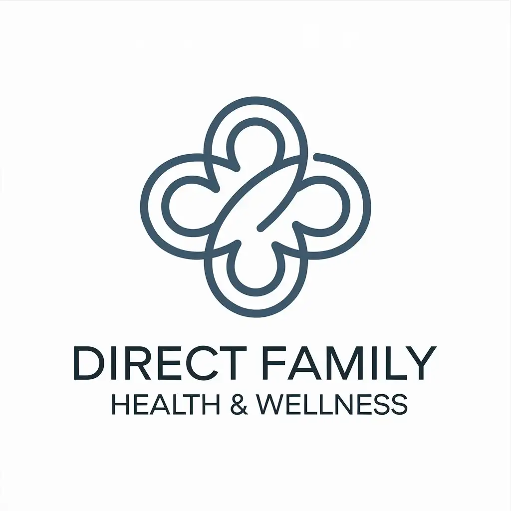 LOGO Design for Direct Family Health Wellness Vector Logo with Instant Holistic Symbol for Medical and Dental Industries