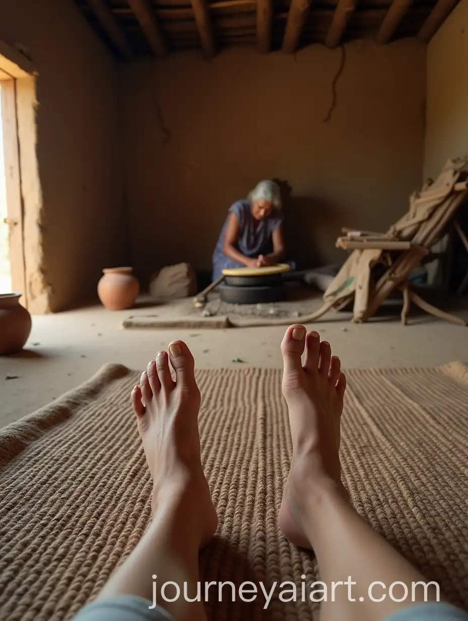Traditional-MudWalled-House-with-Elder-WomanAI-Image-Expansion-Preparing-Flatbread