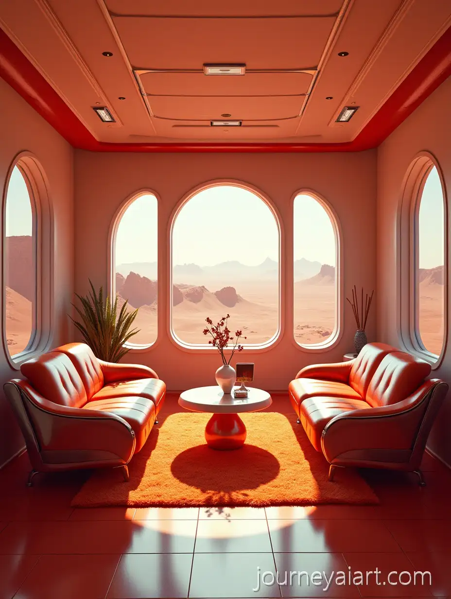 RetroFuturepunk-1950s-Futuristic-Living-Room-on-Mars-Space-Station-with-Chrome-and-Vinyl-Furniture