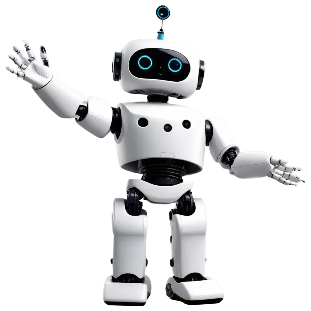 White-Robot-PNG-Image-Robot-with-Head-and-Upper-Abdomen-Waving-Bye