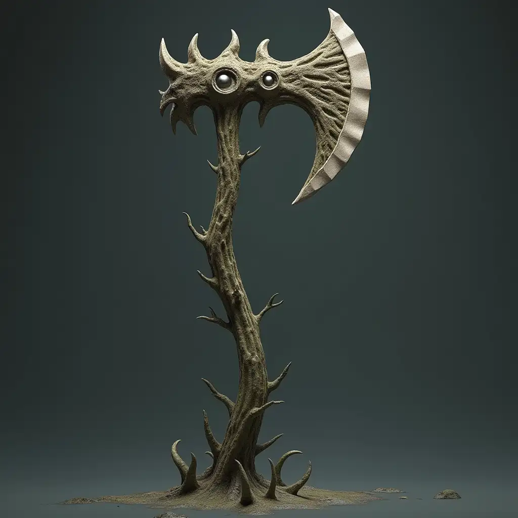 The axe of the swamp creatures, model for blender, transparent background